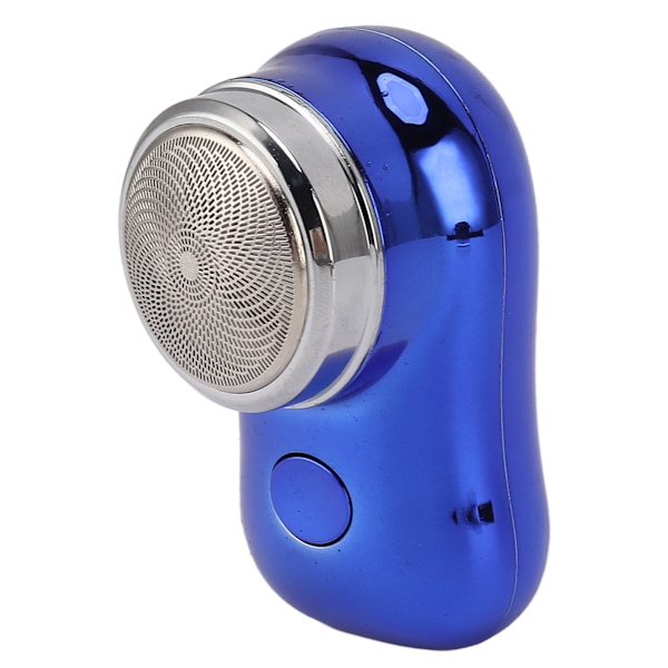 Mini Skäggtrimmer Fickstorlek Typ C Laddningsbar Lågbrus Elektrisk Skäggtrimmer med 400mAh Batteri för Bilresor Polerad Blå