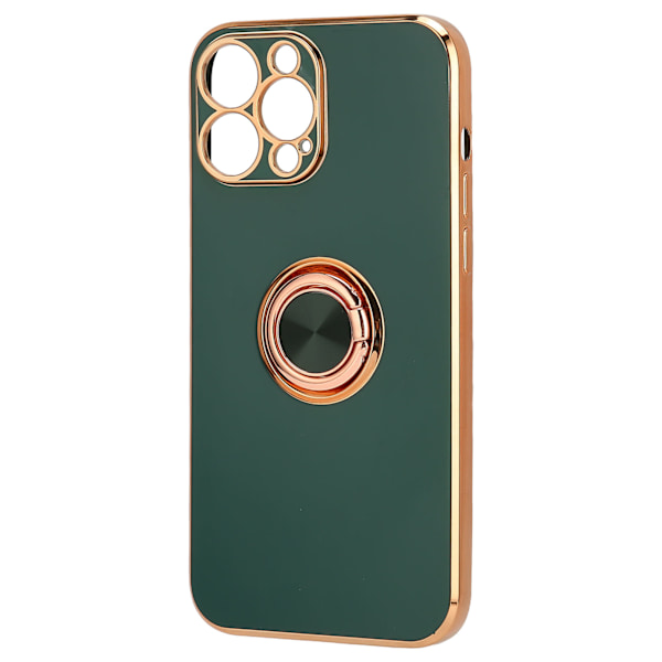 Matkapuhelimen kuori Rose Gold -sähköpinnoitettu rengaspuhelin kotelo Naisille Ultra Ohut Pehmeä TPU Puhelin Kotelo iPhone 13 Prolle Tummanvihreä