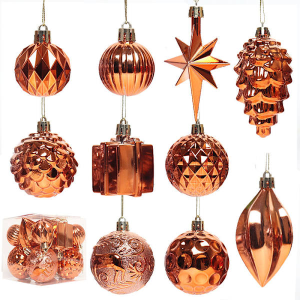 Julgranskulor i Form av Julgranspynt Hängande Ornament Julprodukt Wine Red