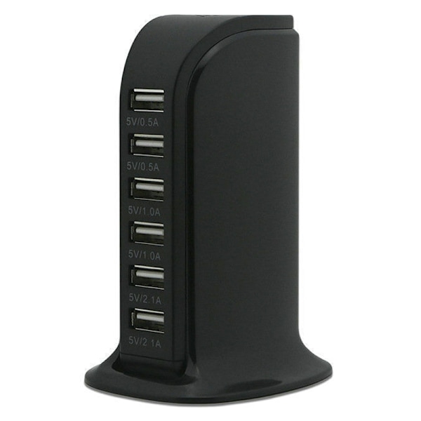 Seks-ports lader for flere enheter Smarttelefon nettbrett