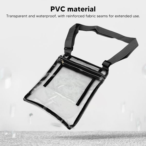 Läpinäkyvä laukku PVC Vedenpitävä Läpinäkyvä Lompakko Kannettava Selkeä Laukku Matkalle Musiikkifestivaaleille Musta