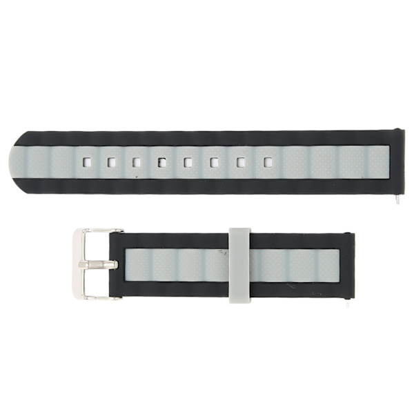 20mm Justerbar Silikonklokkearmbånd for Amazfit GTS 3/GTS 2/Bip S/Bip U Smartklokke Svart Grå