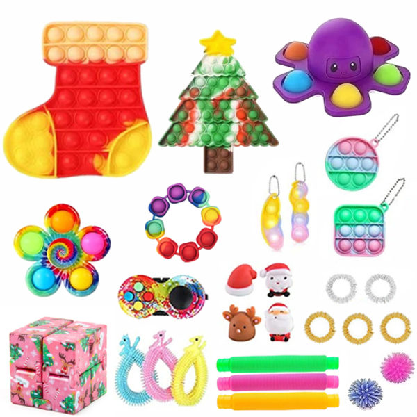28 stk Fidget Toys Pakke Sensorisk Pop it Festgave Julegave