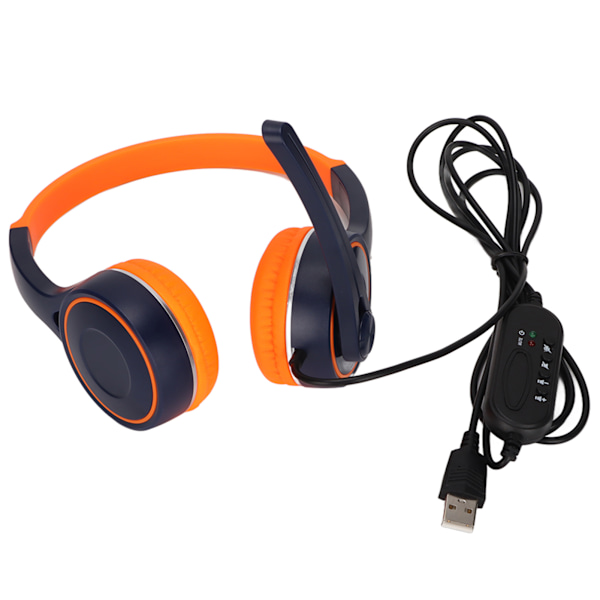 Barnens hörlurar Professionella USB-dator Over Ear-headset för resor Utomhusflygplan 1,8 m/5,9 fot
