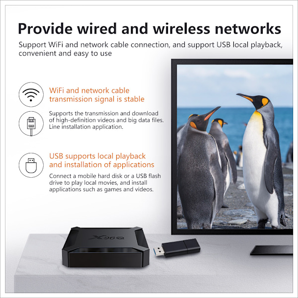 Älykäs TV-laatikko Android 10.0 4K 2GB+16GB