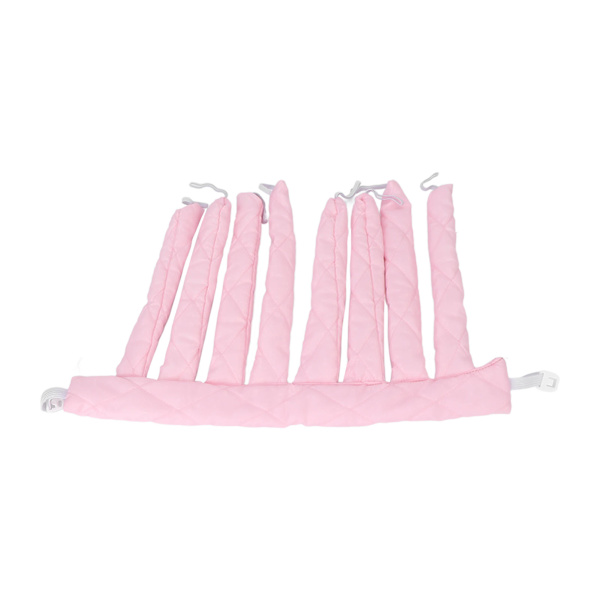 Värmefri Curling Rod för Sömn, Hårcurl Styling Roller Band för Kvinnor och Flickor, Extra Långt Hår, Rosa