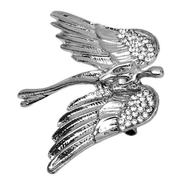 Guardian Angel Brosche Nål Krystal Smykker Lapel Brosche Pins til Kvinder og Mænd Sølv Sort