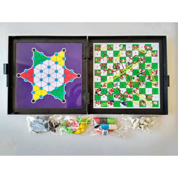 5i1 Magnetiskt Spelbräde Familjespel Fia Schack Ormar Dam Multifärg
