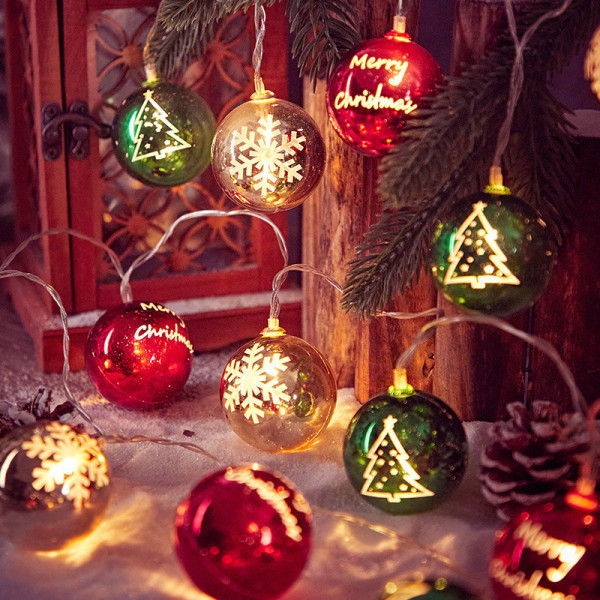 LED-belysningskedja Jul dekorativ festonglampa Julgran Snöflinga Femuddig stjärna Christmas Ball 1.5M10led Usb