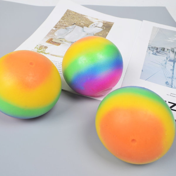 7CM Regnbågsbollar Handövning Stressbollar Stressreducerande Långsam Studs Avlastningsbollar Leksak