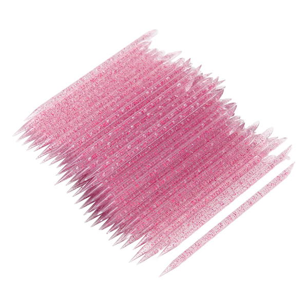 100 st. Engångs Nagelbands-tryckare Dubbeländad Nagelbands-manikyr-pedikyrpinnar Purpurröd