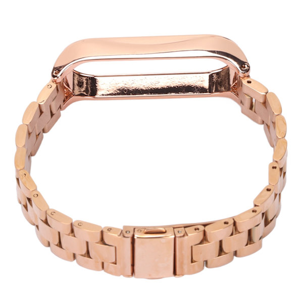 Smartwatch Armbåndsrem i Rustfrit Stål Anti-tabt med Dobbelt Lås Foldbar Spænde til Mi Band 6 Rose Guld