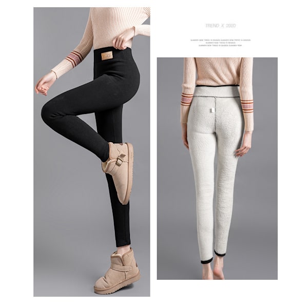 Fodrade vinterleggings med hög midja, fleecetights