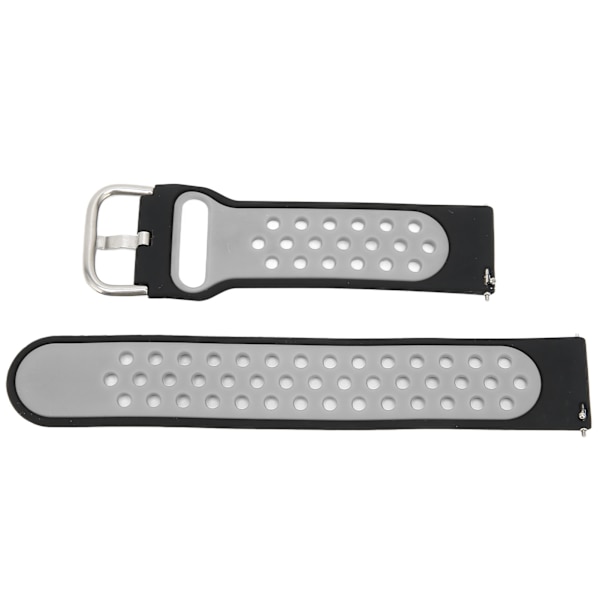 20mm Blød Silikon Urrem Armbånd Udskiftning med Luft Huller til Amazfit GTS 3 Sort Grå