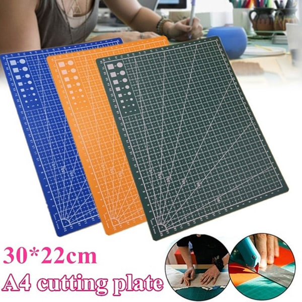 A4 PVC Ristnett Skjærebrett Profesjonelt Selvhelende Skjærematte Multifunksjonelt for Quilting Sy Scrapbooking DIY Håndverk Blå