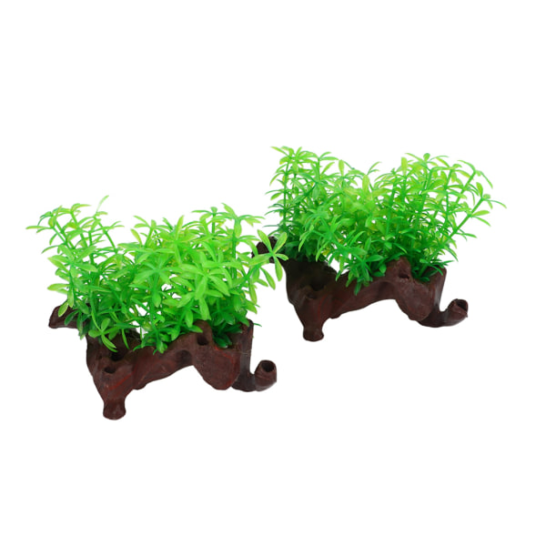 2 stk Akvarium Dekorative Planter Høj Simulation Fisketank Kunstige Blade Landskab Dekorationer