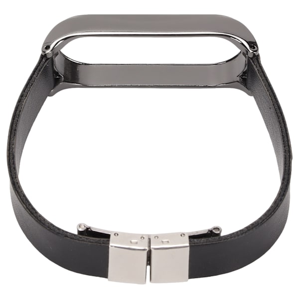 Læderrem Kompatibel med Xiaomi Mi Band 6 Smartwatch Udskiftningsrem Armbånd Håndledsrem Sort Krop Sort Skal