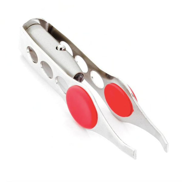 Pinsetit LED-lampulla, hopea silver