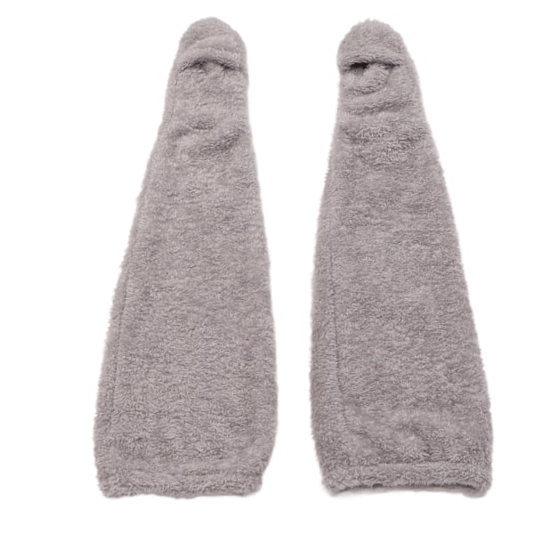 Overknee Fuzzy Sokker Vinter Hjem Soving Myk Tykk Pustende Plysj Strømper Beinsvarmer Grå