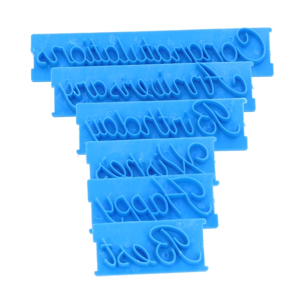 6 st ord form DIY handskrivet brev printed mould bageritillbehör blå