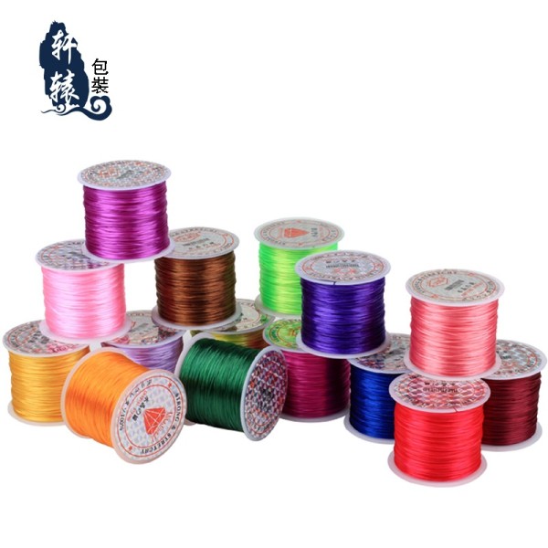 Farvet elastisk tråd, krystaltråd, perletråd, armbåndstråd, -60 meter vævet armbånd DIY Bright pink