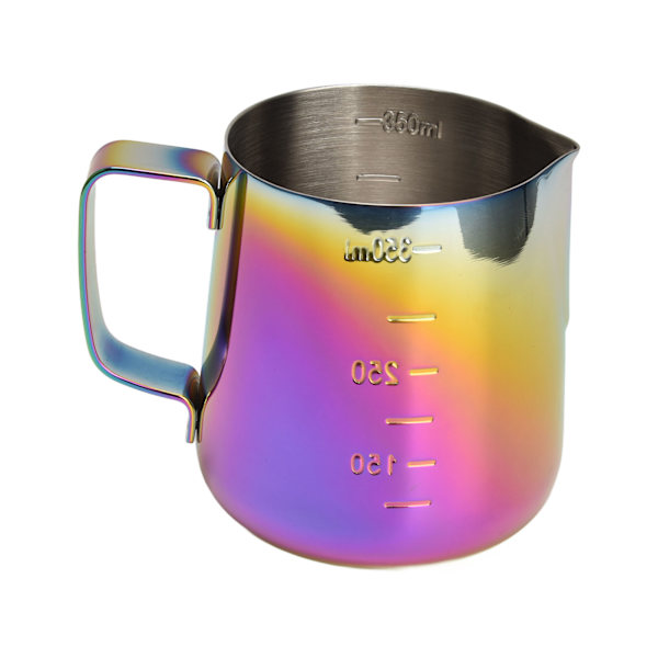 350ml Fargerik Rustfritt Stål Kaffe Melkeskumming Kanne Garland Cup Latte Kanne med Skala