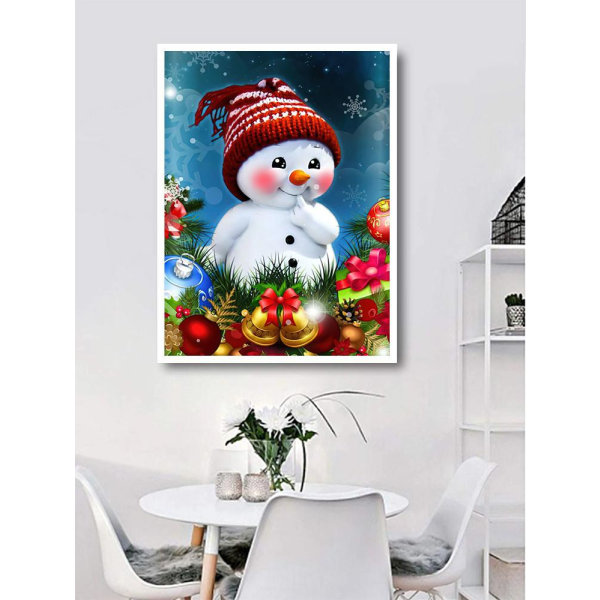 Diamantmaleri / DIY 5D Diamantmaleri - 30x40cm Snowman Christmas 1