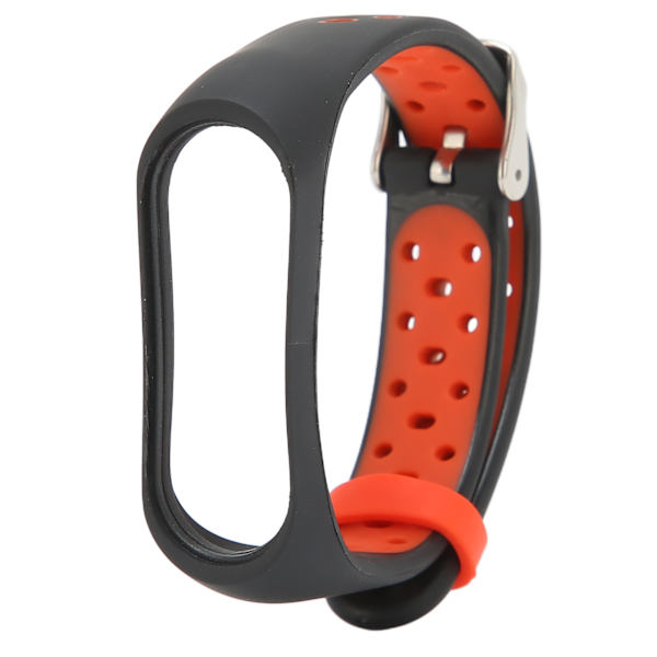Smart Armbånd Smartklokke Håndleddsbånd Sløyfebånd Rem Tofarget Anti-Tapte for Xiaomi Mi Band 6 5 NFC (Svart Rød)