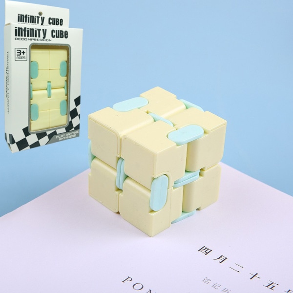 Infinite Cube dekompresjonsartefakt lommekube Macaron lomme flip kube dekompresjon mini lomme kube Yellow Infinite Cube Boxed
