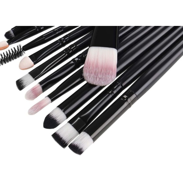 20-pak makeupbørster Sort