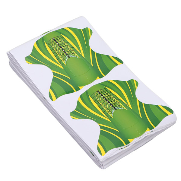 100 stk. Negleform Professionel Hjemme Neglesalon Bærbar Negleforlængelse Form Guide Sticker Tilbehør Grøn