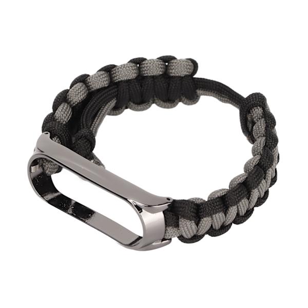 Armband i snöre för Xiaomi Mi Band 6/5 NFC Klocka Justerbar Ersättningsarmband Svart Grå