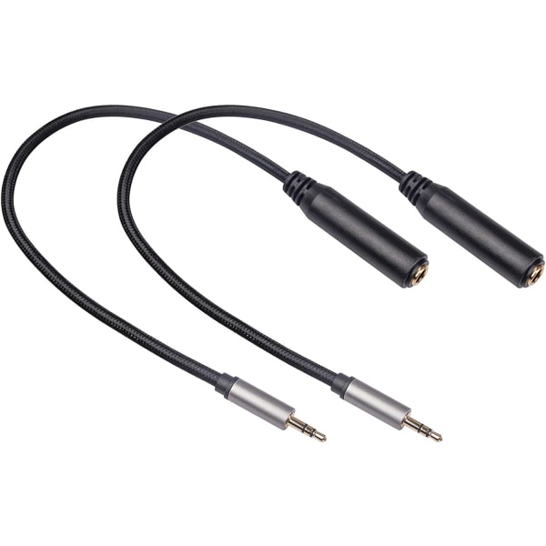 Audioadapterkabel 1/4 tommers hann til 1/8 tommers hunn