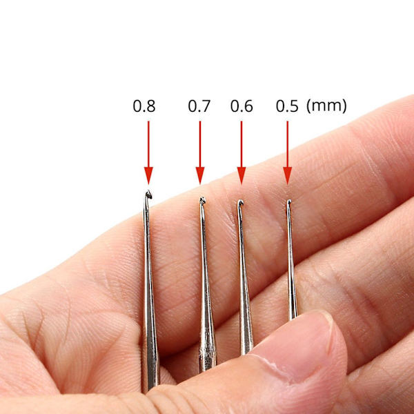 4-pack Dreadlock-virkningskrokar Mikrovirkningskrokar Hår