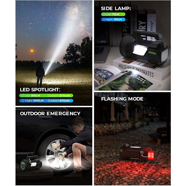 Latautuva leirintälamppu 1000 lumenia