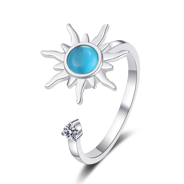 Roterende ring for kvinners unike design, fasjonabel og personlig roterende ring Instagram E Adjustable