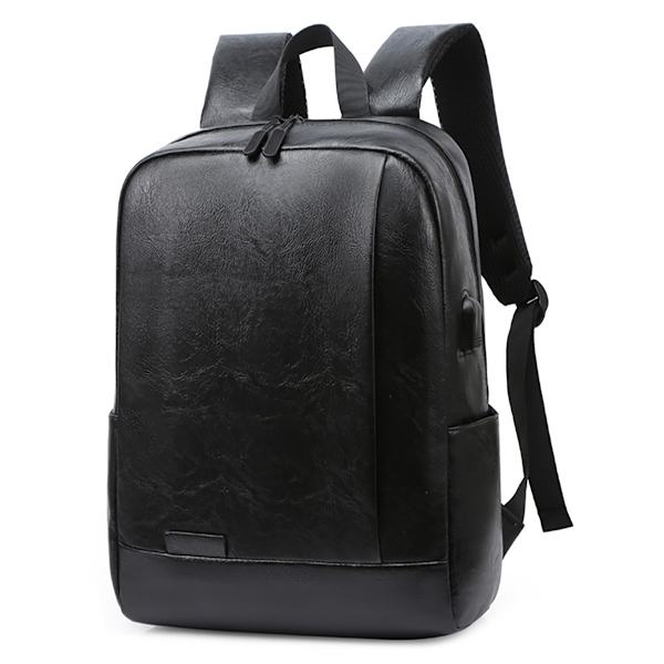Casual Stor Ryggsäck för Studenter med Laptopfack Skolväska Svart