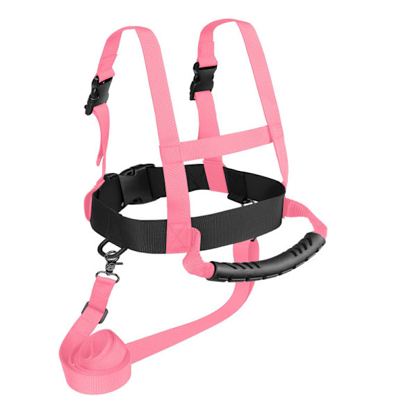 Hiihtovaljaat Lumilautailuharjoitteluhihna Turvavyö Luistelusetti Hiihtoturvallisuus Anti-fall-köysi, Sopii 3-16-vuotiaille Pink (without Bag)