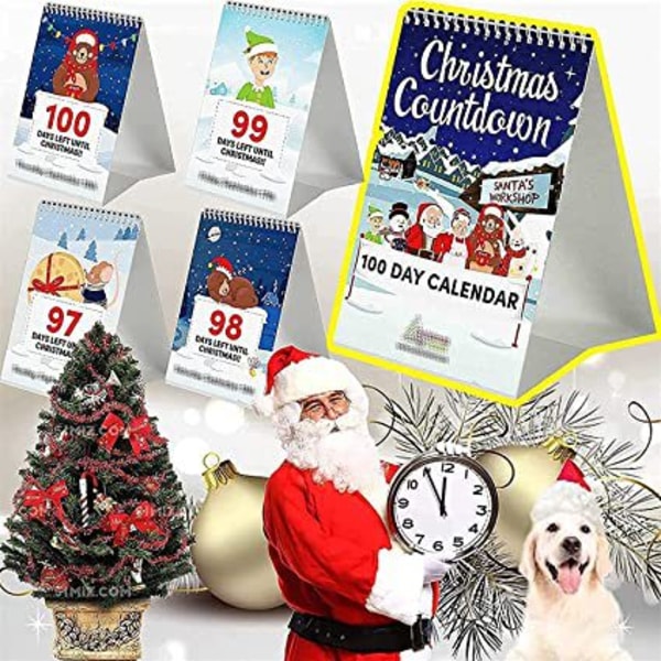 Julekalender med nedtelling til jul 2023 - 100 dager til jul - skrivebords kalender 1