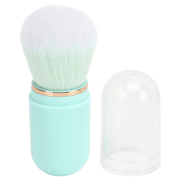 Nail Dust Brush Capsule Shape Portable Retractable Artificial Fiber Nail Powder Brush for Blusher Green