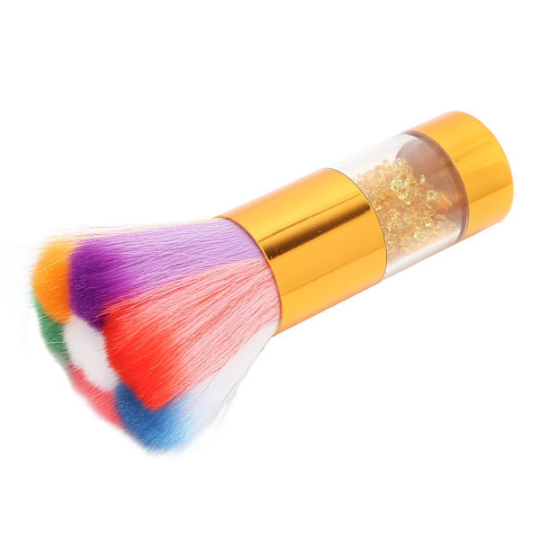Makeupbørste med fashionable rhinestones indlagt - løs pudder foundation børste - neglekunst støvfjerningsbørste - guld