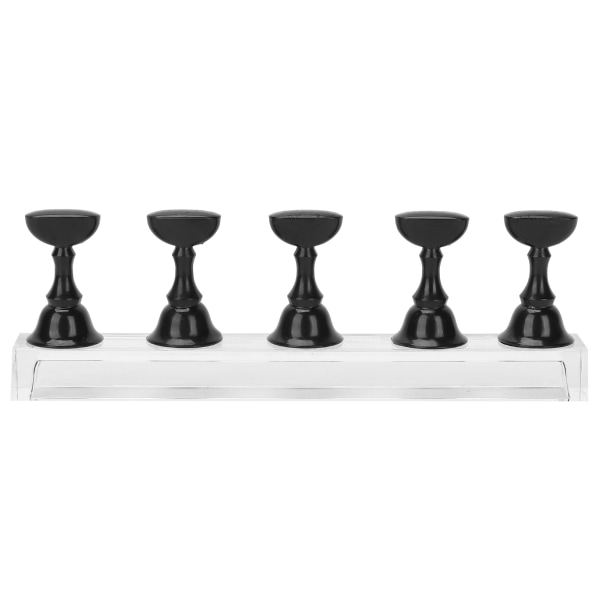 Neglekunst Display Øvelsesstativ Magnetisk Negle Fingernegl Tip Holder Manicure Sæt Værktøj Sort