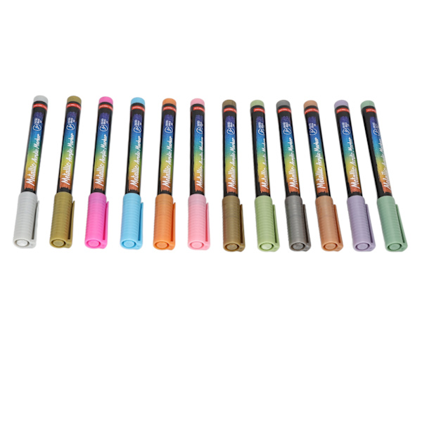 12 st Nail Graffiti Dotting Pen Hög Elasticitet DIY Färgglada Ritning Naglar Konst Målnings Pen för Dagligt Liv