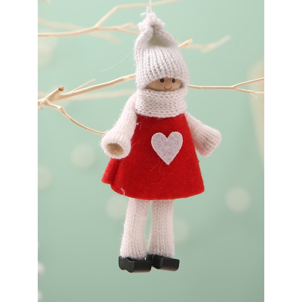 Christmas Tree Wool Felt Pendant Boys and Girls Christmas Little Doll Doll Ornaments A