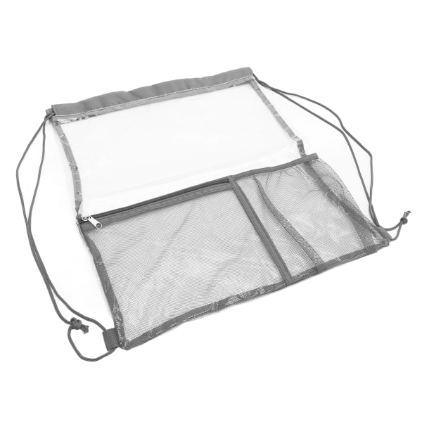 Kirkas reppu, kokoontaittuva, suurikapasiteettinen PVC läpinäkyvä läpinäkyvä laukku uimarannoille Harmaa