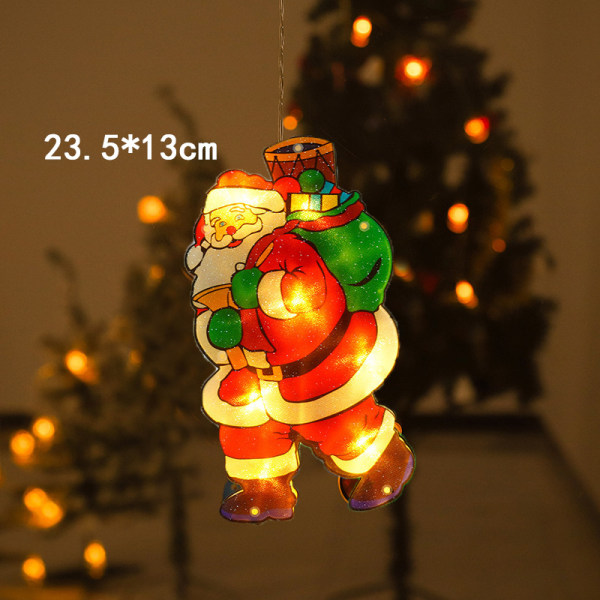 LED-jullampa i snögubbeform för fönsterdekoration, festlig atmosfär, små färgade lampor J