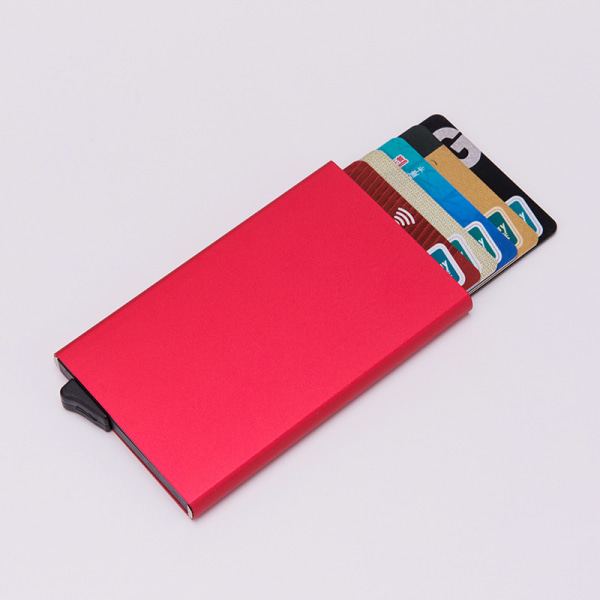 Pop-up kortholder med RFID-signalblokering red