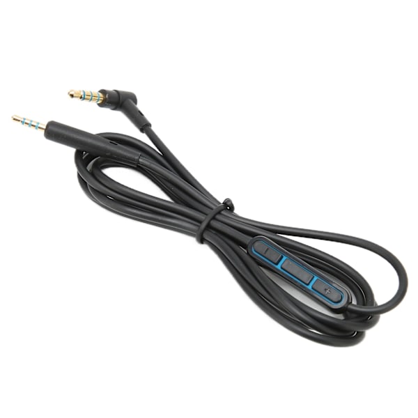 Ersättningsljudkabel Hörlurssladd med inbyggd mikrofon Volymkontroll för QC25 QC35 HörlurarSvart