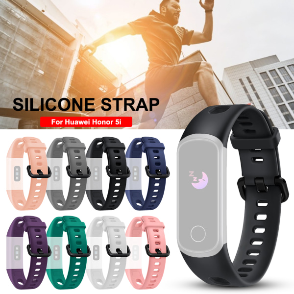 Mjuk Silikon Armband Ersättningsarmband för Huawei Honor Band 5i