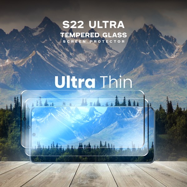 2 Pakkaus - Samsung S22 ULTRA - 9H Karkaistu Lasi - 3D Super Laatu